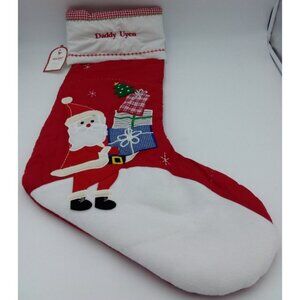 Pottery Barn Kids Daddy Uyen Jumbo Stocking Santa Gifts Holiday Quilted 31.5 in